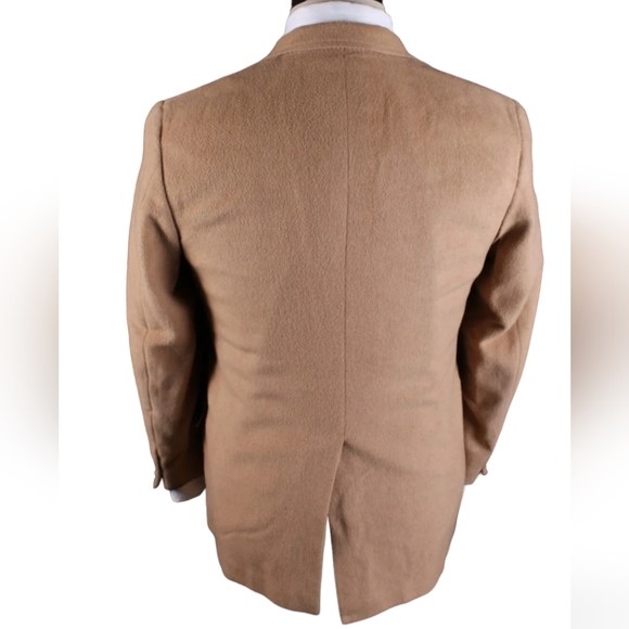 Barrister Sport Coat Mens Tan 100% Camel Hair Wood Buttons Blazer Jacket Vintage - Picture 2 of 16